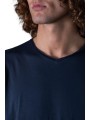 T-shirt Milo col v navy manches courtes coton Pima Anonym Homme boutique Strasbourg vêtement basic mode