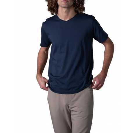T-shirt Milo col v navy manches courtes coton Pima Anonym Homme boutique Strasbourg vêtement basic mode