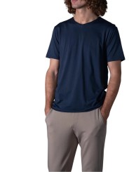 T-shirt Milo col v navy manches courtes coton Pima Anonym Homme boutique Strasbourg vêtement basic mode