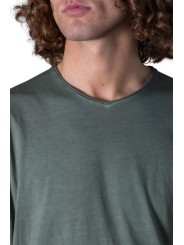 T-shirt Milow col v KAKI manches courtes coton Pima Anonym Homme boutique Strasbourg basic mode vêtement