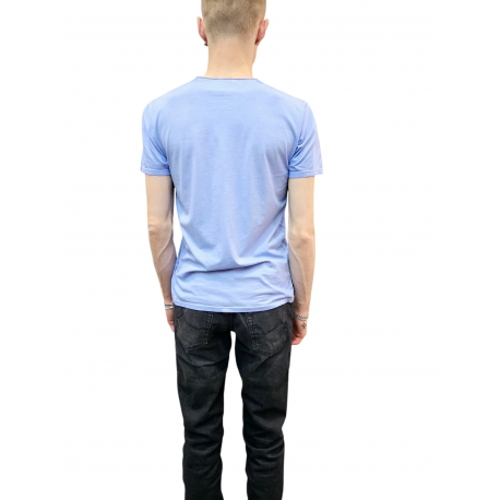 T-shirt Milow col v CHAMBRAY manches courtes coton Pima Anonym Homme boutique Strasbourg vêtement basic mode