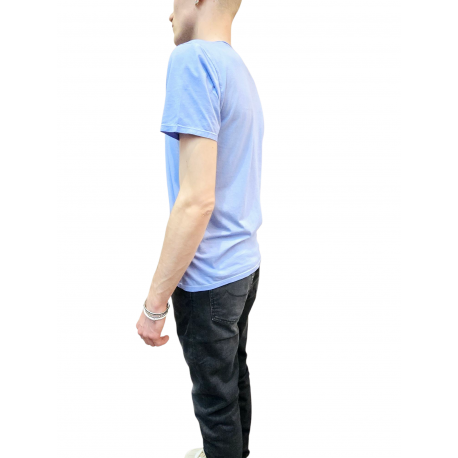 T-shirt Milow col v CHAMBRAY manches courtes coton Pima Anonym Homme boutique Strasbourg vêtement basic mode