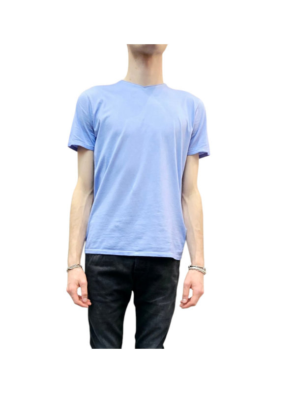 T-shirt Milow col v CHAMBRAY manches courtes coton Pima Anonym Homme boutique Strasbourg vêtement basic mode