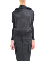 Pull Crater Knit noir mérinos manches longues RP02E 4629 M 09Rick Owens Femme Strasbourg fashion mode concept store