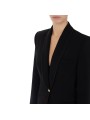 Veste en crêpe noire avec surpiqûres contrastées Elisabetta Franchi femme GI090 boutique Strasbourg vêtement mode