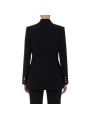 Veste en crêpe noire avec surpiqûres contrastées Elisabetta Franchi femme GI090 boutique Strasbourg vêtement mode