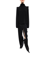 Jupe longue fendue laine laine vierge Sliced skirt RO02E 4387 WD 09 Strasbourg fashion mode créateur boutique avantgarde