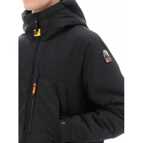 Doudoune Nivek Noir courte écusson noir PMJKBC02 0541 Pjs Parajumpers Homme Strasbourg boutique online downjacket