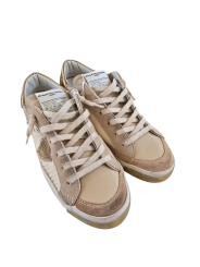 Baskets sneakers Paris cuir écru spoiler gold galucha navy Philippe Model femme PRLD XPM1 boutique Strasbourg fashion