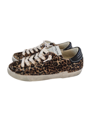Baskets sneakers Paris low Leopard spoiler chocolat Philippe Model Femme PRLD DVA1 boutique Strasbourg fashion mode