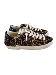 Baskets sneakers Paris low Leopard spoiler chocolat Philippe Model Femme PRLD DVA1 boutique Strasbourg fashion mode