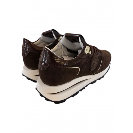 Baskets Tropez High suède spoiler verni chocolat Philippe Model Femme TKLD DM15 boutique Strasbourg fashion mode sneakers