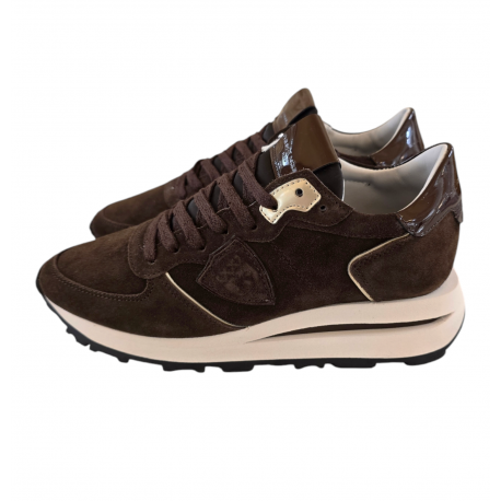 Baskets Tropez High suède spoiler verni chocolat Philippe Model Femme TKLD DM15 boutique Strasbourg fashion mode sneakers