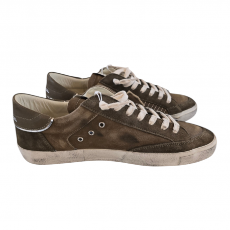 Sneakers cuir vieilli taupe vert Paris low Philippe Model Homme baskets PRLU XP10 boutique Strasbourg fashion mode baskets Sneakers cuir vieilli taupe vert Paris low Philippe Model Homme baskets PRLU XP10 boutique Strasbourg fashion mode baskets