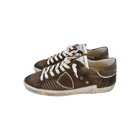 Sneakers cuir vieilli taupe vert Paris low Philippe Model Homme baskets PRLU XP10 boutique Strasbourg fashion mode baskets Sneakers cuir vieilli taupe vert Paris low Philippe Model Homme baskets PRLU XP10 boutique Strasbourg fashion mode baskets