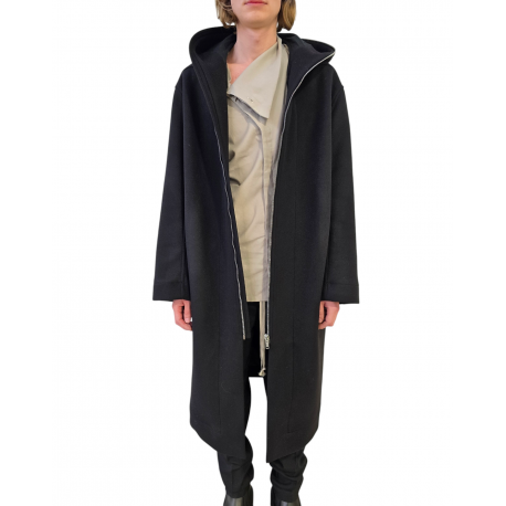 Manteau long noir capuche zip Gimp Mac Rick Owens homme RU02E 1979 WSF 09 boutique Strasbourg vêtement avant garde