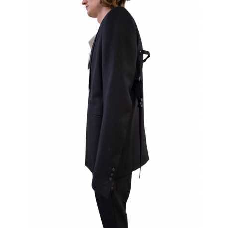 Veste costume noire sangle dos Concordian grain de poudre Rick Owens Homme RU02E 1721 WGP 09 boutique Strasbourg vêtement