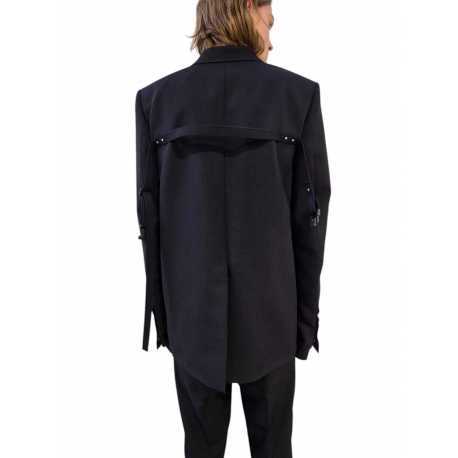 Veste costume noire sangle dos Concordian grain de poudre Rick Owens Homme RU02E 1721 WGP 09 boutique Strasbourg vêtement