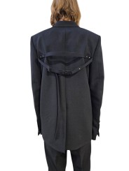 Veste costume noire sangle dos Concordian grain de poudre Rick Owens Homme RU02E 1721 WGP 09 boutique Strasbourg vêtement