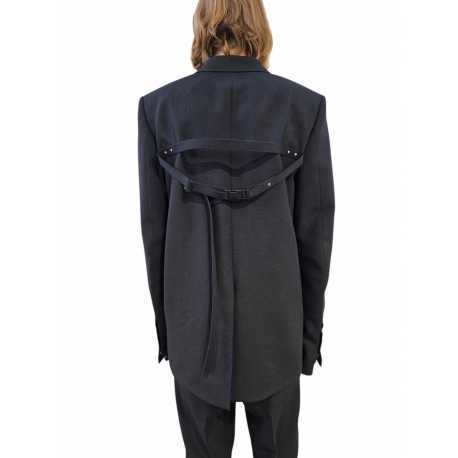 Veste costume noire sangle dos Concordian grain de poudre Rick Owens Homme RU02E 1721 WGP 09 boutique Strasbourg vêtement