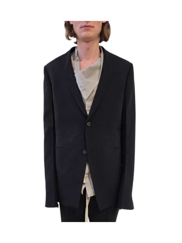 Veste costume noire sangle dos Concordian grain de poudre Rick Owens Homme RU02E 1721 WGP 09 boutique Strasbourg vêtement