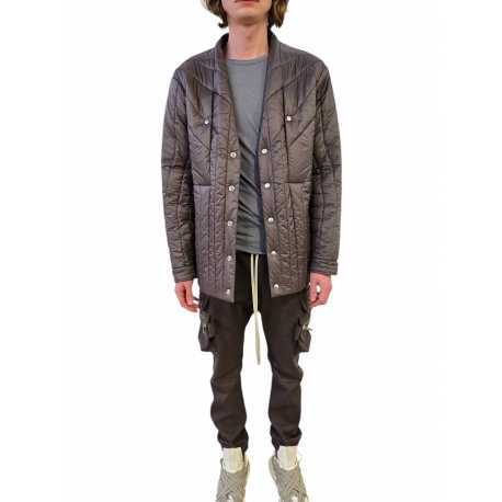 Veste doudoune matelassée col v dark dust Rick Owens Homme RU02E 1755 NPT1 78 boutique Strasbourg vêtement avant-garde