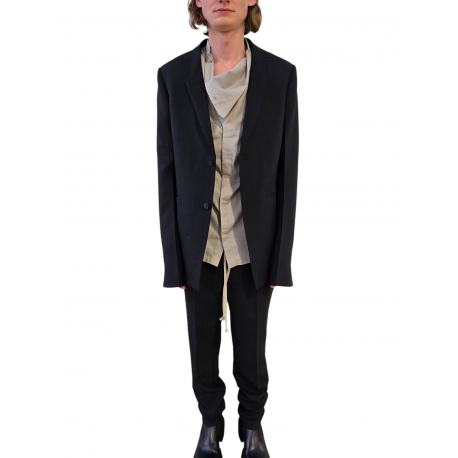 Pantalon noir Drawstring slim Long Rick Owens homme RU02E 1390 WGP 09 boutique Strasbourg vêtement avant garde mode