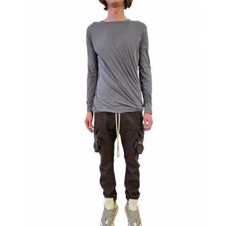 Pantalon Mastodon cargo Dark Dust Cuir agneau stretch Rick Owens homme RU02E 1396 LSV 78 vêtement boutique Strasbourg
