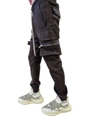 Pantalon Mastodon cargo Dark Dust Cuir agneau stretch Rick Owens homme RU02E 1396 LSV 78 vêtement boutique Strasbourg