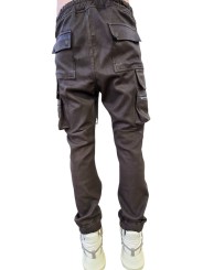 Pantalon Mastodon cargo Dark Dust Cuir agneau stretch Rick Owens homme RU02E 1396 LSV 78 vêtement boutique Strasbourg