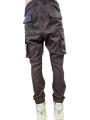 Pantalon Mastodon cargo Dark Dust Cuir agneau stretch Rick Owens homme RU02E 1396 LSV 78 vêtement boutique Strasbourg