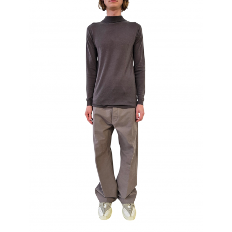 Pull dark dust col montant Mérinos Rick Owens homme RU02E 1625 M 78 boutique Strasbourg online vêtement avant garde mode