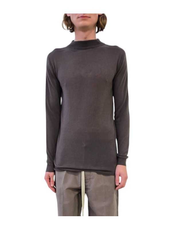 Pull dark dust col montant Mérinos Rick Owens homme RU02E 1625 M 78 boutique Strasbourg online vêtement avant garde mode