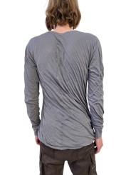 T-shirt double manches longues bleu délavé Rick Owens Homme RU02E 1257 UCDB 06 boutique Strasbourg vêtement avant garde