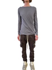 T-shirt double manches longues bleu délavé Rick Owens Homme RU02E 1257 UCDB 06 boutique Strasbourg vêtement avant garde