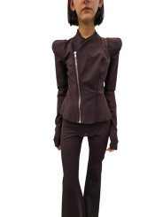 Veste épaulée zippée jersey viscose choco Princess Jkt LI02E 3703 JCVS 54 Strasbourg fashion concept store mode boutique
