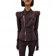 Veste épaulée zippée jersey viscose choco Princess Jkt LI02E 3703 JCVS 54 Strasbourg fashion concept store mode boutique