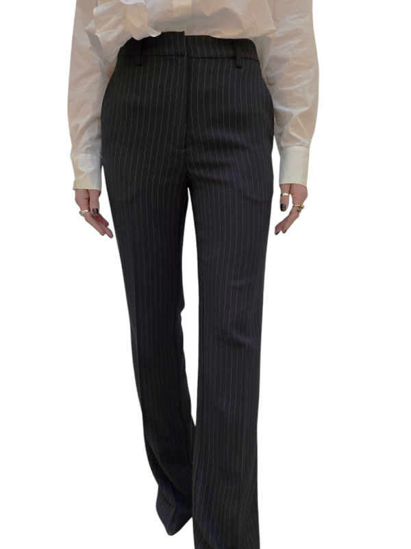 Pantalon bootcut navy rayé blanc Essentiel Antwerp Femme INVADE I2NA boutique Strasbourg vêtement fashion concept store