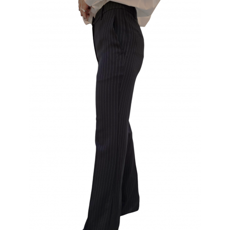 Pantalon bootcut navy rayé blanc Essentiel Antwerp Femme INVADE I2NA boutique Strasbourg vêtement fashion concept store