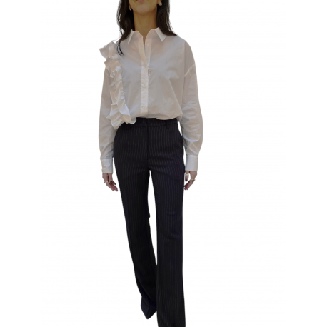 Pantalon bootcut navy rayé blanc Essentiel Antwerp Femme INVADE I2NA boutique Strasbourg vêtement fashion concept store