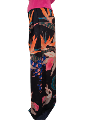 Pantalon large fluide print floral navy multi Essentiel Antwerp Femme IPANTS I2BL boutique Strasbourg vêtement fashion