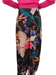 Pantalon large fluide print floral navy multi Essentiel Antwerp Femme IPANTS I2BL boutique Strasbourg vêtement fashion