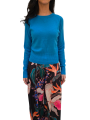 Pantalon large fluide print floral navy multi Essentiel Antwerp Femme IPANTS I2BL boutique Strasbourg vêtement fashion