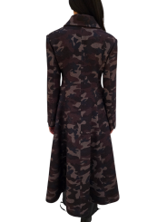 Manteau couture camouflage choco noir Essentiel Antwerp Femme IPANEMA I1RT boutique Strasbourg vêtement fashion mode