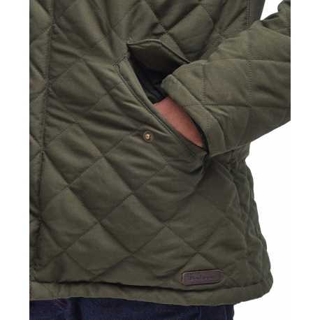 Veste matelassé loden Waterproof dark olive BARBOUR homme MQU1585 OL91 boutique Strasbourg vêtement fashion mode 