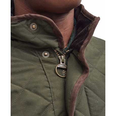 Veste matelassé loden Waterproof dark olive BARBOUR homme MQU1585 OL91 boutique Strasbourg vêtement fashion mode 