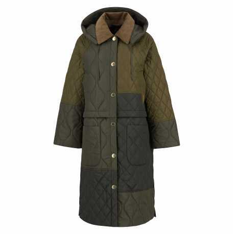 Manteau matelassé trans court capuche vert Liliane LQU1835 GN71 FERN