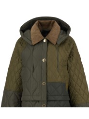 Manteau matelassé trans court capuche vert Liliane LQU1835 GN71 FERN