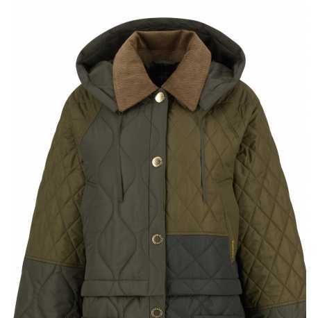 Manteau matelassé trans court capuche vert Liliane LQU1835 GN71 FERN