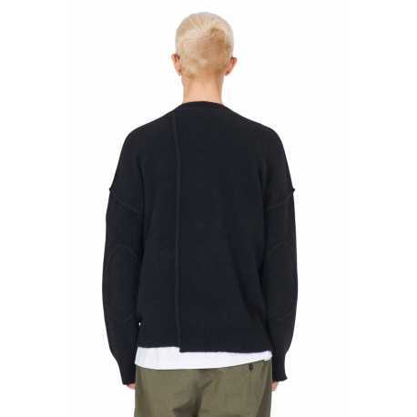 Pull col rond noir yack couture buste Isabel Benenato homme UK01 01boutique Strasbourg vêtement fashion mode pullover